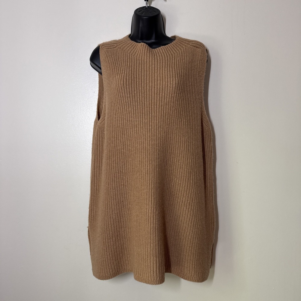 Soft Surroundings Martina Sweater Womens Size L Beige Tan Neutral Minimalist NWT